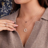 0.1 TCW Round Garnet Lab Made Diamond-January Birthstone Necklace 6