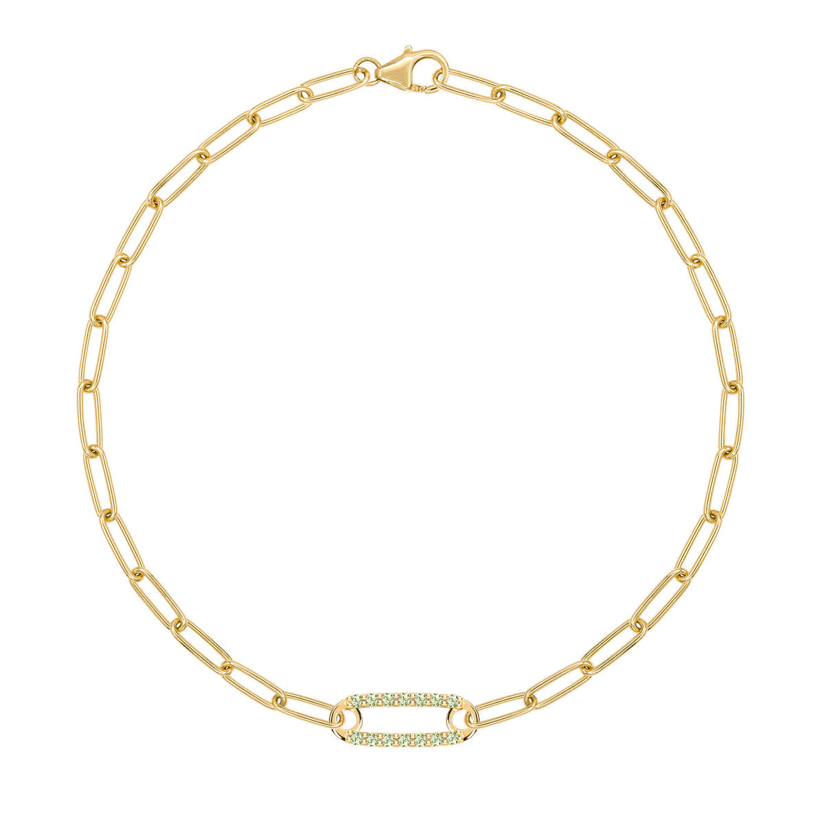 0.42 TCW Round Peridot Lab Made Diamond- August Birthstone Bracelet 1