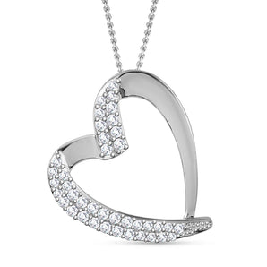 Round Cut Cubic Zirconia in 925 Sterling Silver Necklace