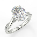Stunning 2.11 CT Oval Moissanite Engagement Ring with Hidden Halo & Twisted Pave Design 5