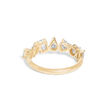 Stunning 1.19 TCW Round  & Heart & Baguette & Pear Moissanite Stones Half Eternity Wedding Band 3
