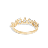 Stunning 1.19 TCW Round  & Heart & Baguette & Pear Moissanite Stones Half Eternity Wedding Band 6