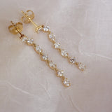 0.50 TCW Round & Oval Cut Moissanite Drop Earrings in Gold 3