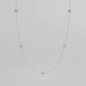 1.50 CT Round Moissanite Diamond Bezel Pendant Necklace in Solid Gold