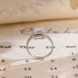 Stunning 1.0 CT Emerald Cut Moissanite Engagement Ring with Halo Pave Design 4