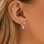 Round Cut Cubic Zirconia in 925 Sterling Silver Earrings 3