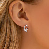 Round Cut Cubic Zirconia in 925 Sterling Silver Earrings 3