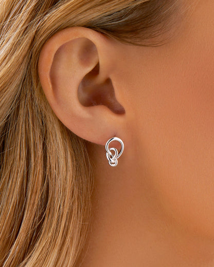 Round Cut Cubic Zirconia in 925 Sterling Silver Earrings 3