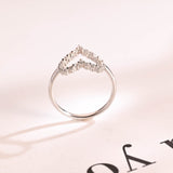 Stunning 0.2 TCW Round Moissanite Stones Heart Shaped Wedding Bands 4