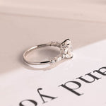 Stunning 1.0 - 2.0 CT Radiant Moissanite Engagement Ring with Double Shank & Pave Design 9