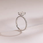 Stunning 1.0 - 2.0 CT Emerald Moissanite Engagement Ring With Hidden Halo & Pave Design 3