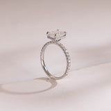 Stunning 1.0 - 2.0 CT Emerald Moissanite Engagement Ring With Hidden Halo & Pave Design 3