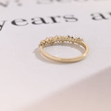Stunning 0.3 TCW Round, Marquise & Emerald Moissanite Stones Half Eternity Wedding Band 3