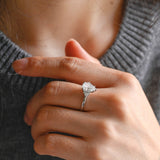 Stunning 1.0 - 2.0 CT Pear Moissanite Engagement Ring with Cluster Design 4