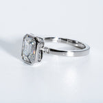 Classic 2.0 CT Emerald Moissanite Engagement Ring with Bezel Design 6
