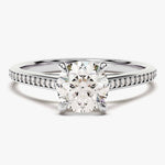 Stunning 1.0 CT Round Moissanite Engagement Ring with Pave Design 4