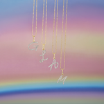 0.80 CT Round Moissanite Diamond Customized Letter Pendant Necklace in Solid Gold 5