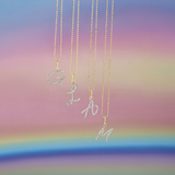 0.80 CT Round Moissanite Diamond Customized Letter Pendant Necklace in Solid Gold 5