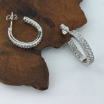 Round Cut Cubic Zirconia in 925 Sterling Silver Earrings 4