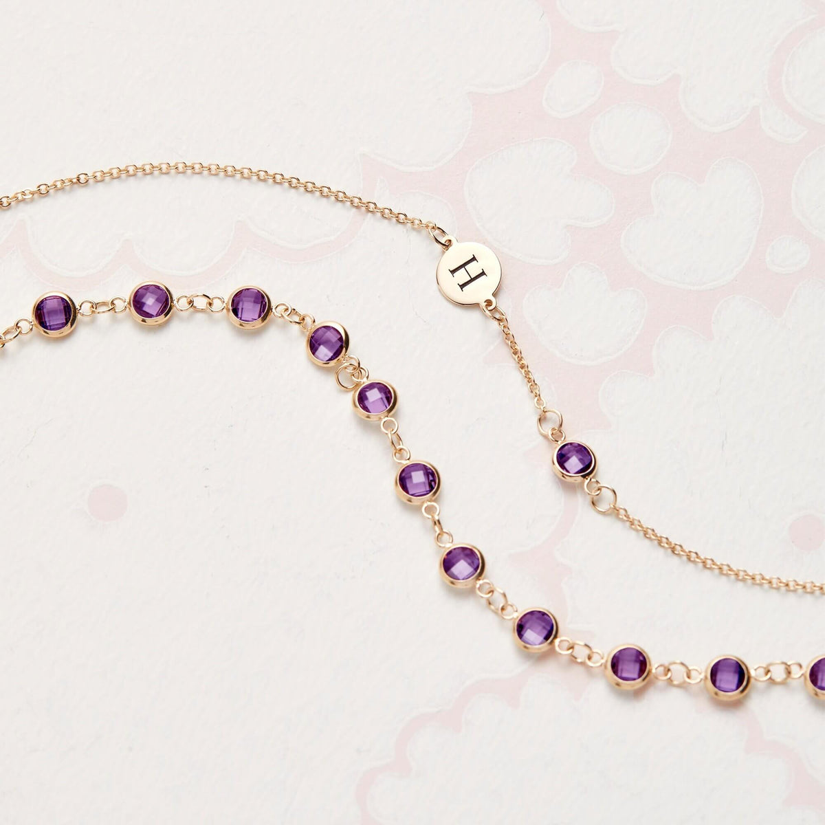 0.25 CT Round Amethyst Lab Made Diamond- February Birthstone Bracelet 5
