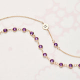 0.25 CT Round Amethyst Lab Made Diamond- February Birthstone Bracelet 5