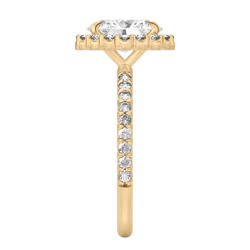 Stunning 0.50-1.50 CT Oval Moissanite Engagement Ring With Halo & Pave Design 4