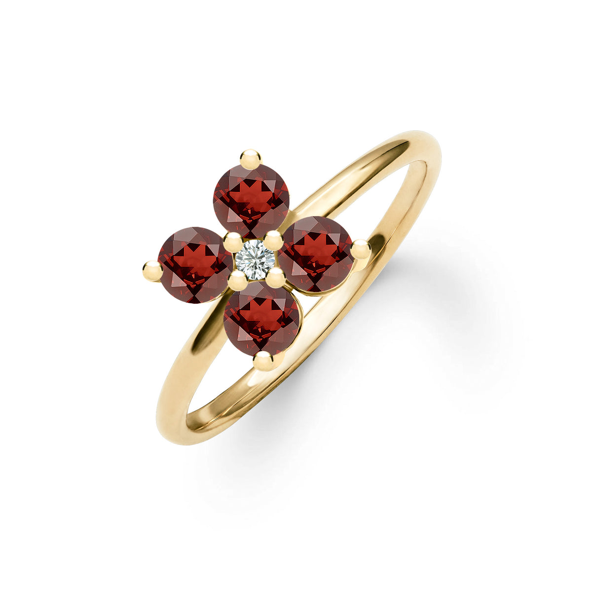 0.12 CT Round Garnet Lab Made Diamond- January Birthstone Engagement Ring 1