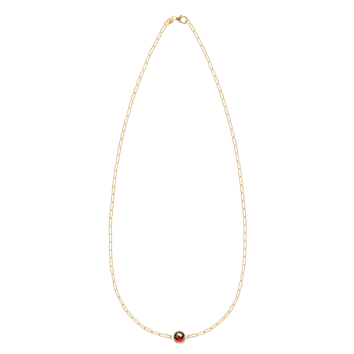 0.38 TCW Round Garnet Lab Made Diamond- January Birthstone Necklace 4