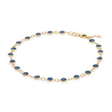 4.5 TCW Round  Sapphire Lab Made Diamond- September Birthstone Dainty Bracelet 4