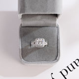 Stunning 1.0 - 2.0 CT Cushion Moissanite Engagement Ring With Pave & Halo Design 4