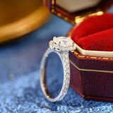 3.0 CT Oval Shaped Moissanite Halo Pave Engagement Ring 7