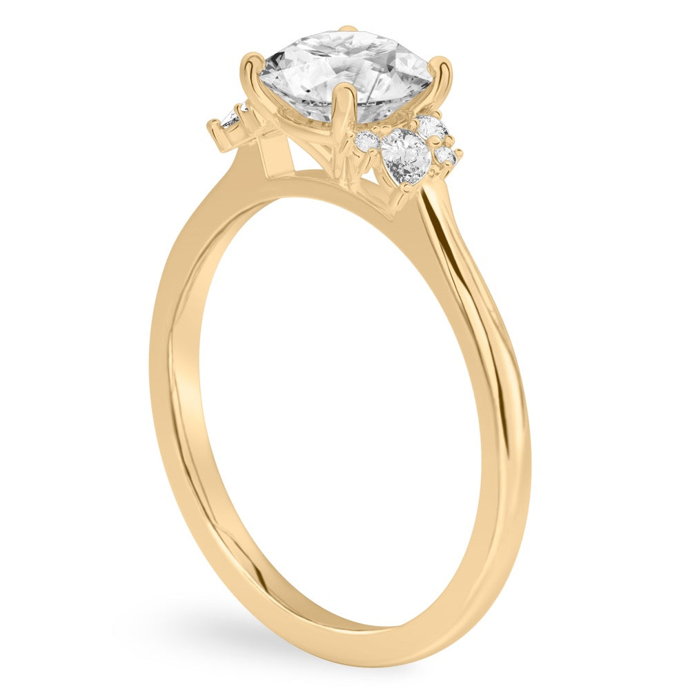 Stunning 0.50-1.50 CT Round Moissanite Engagement Ring With Cluster Design 2