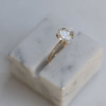 1.21 CT Oval Cut Pave CVD E/VS1 Diamond Engagement Ring 5