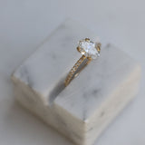 1.21 CT Oval Cut Pave CVD E/VS1 Diamond Engagement Ring 5