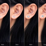 Round Cut Cubic Zirconia in 925 Sterling Silver Earrings 8