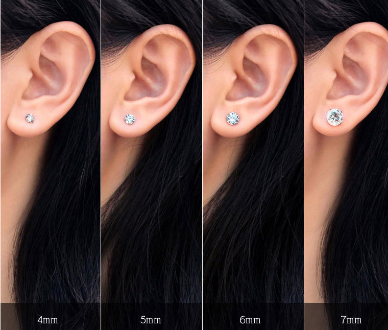 Round Cut Cubic Zirconia in 925 Sterling Silver Earrings 8