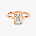 Stunning 1.0-2.0 CT Emerald Moissanite Engagement Ring with Bezel Design 5