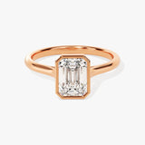 Stunning 1.0-2.0 CT Emerald Moissanite Engagement Ring with Bezel Design 5