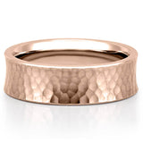 Classic Hammered Wedding Band for Men's in Solid Gold 5