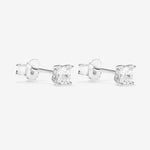 Round Cut Cubic Zirconia in 925 Sterling Silver Earrings 3