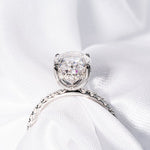 Stunning 3.50 CT Oval Cut Moissanite Engagement Ring with Hidden Halo & Pave Design 7
