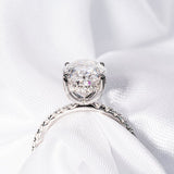 Stunning 3.50 CT Oval Cut Moissanite Engagement Ring with Hidden Halo & Pave Design 7