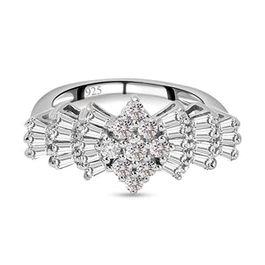 Round Cut Cubic Zirconia in 925 Sterling Silver Ring