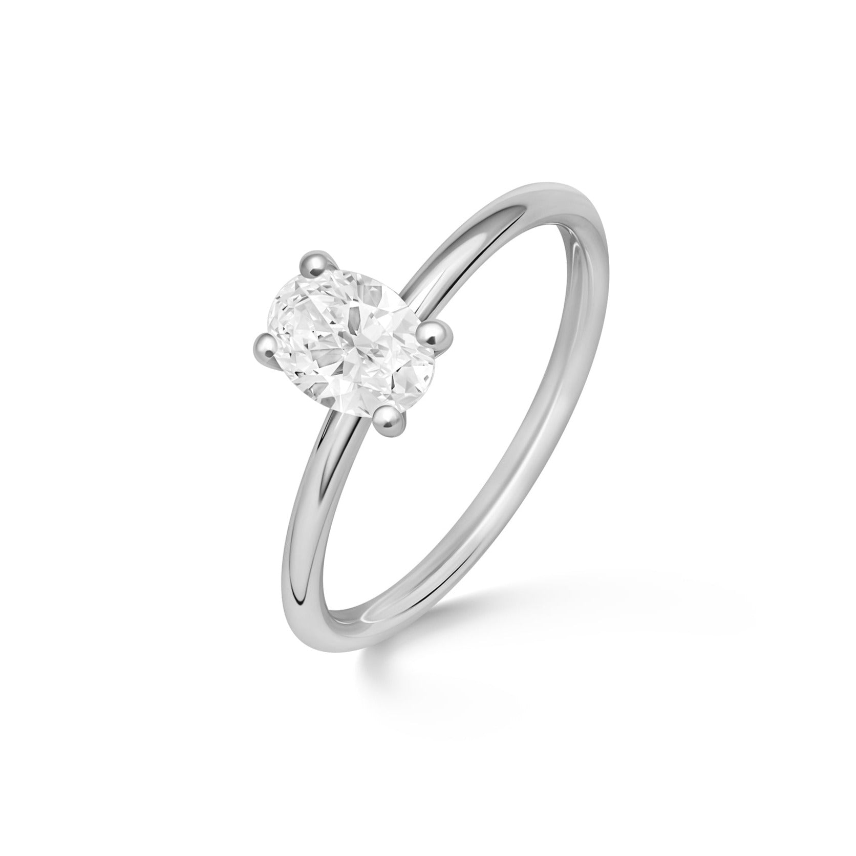 Stunning 0.5 CT Oval Moissanite Engagement Ring In Solitaire Design 2
