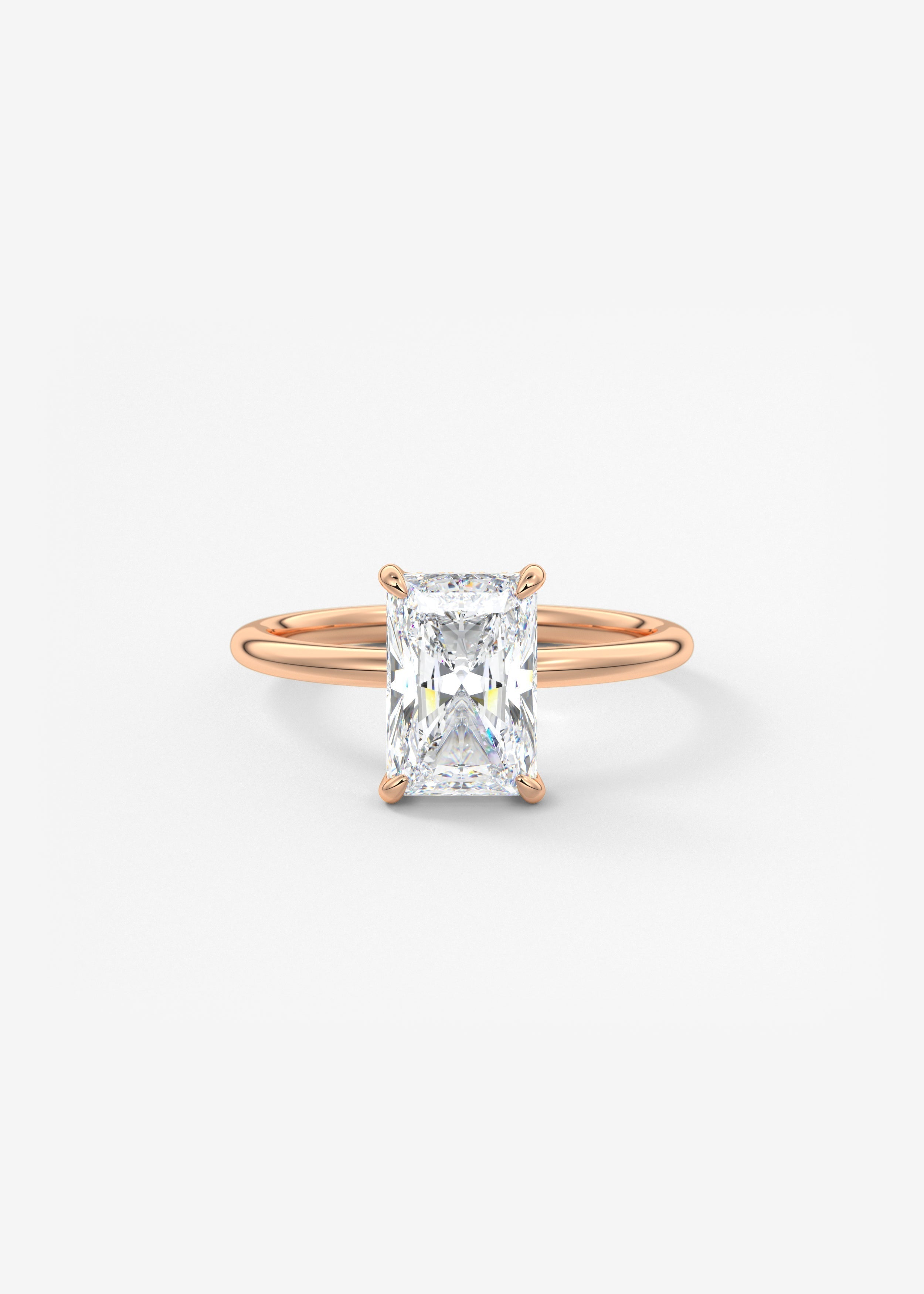 Radiant Hidden Halo Lab Grown Diamond Engagement Ring