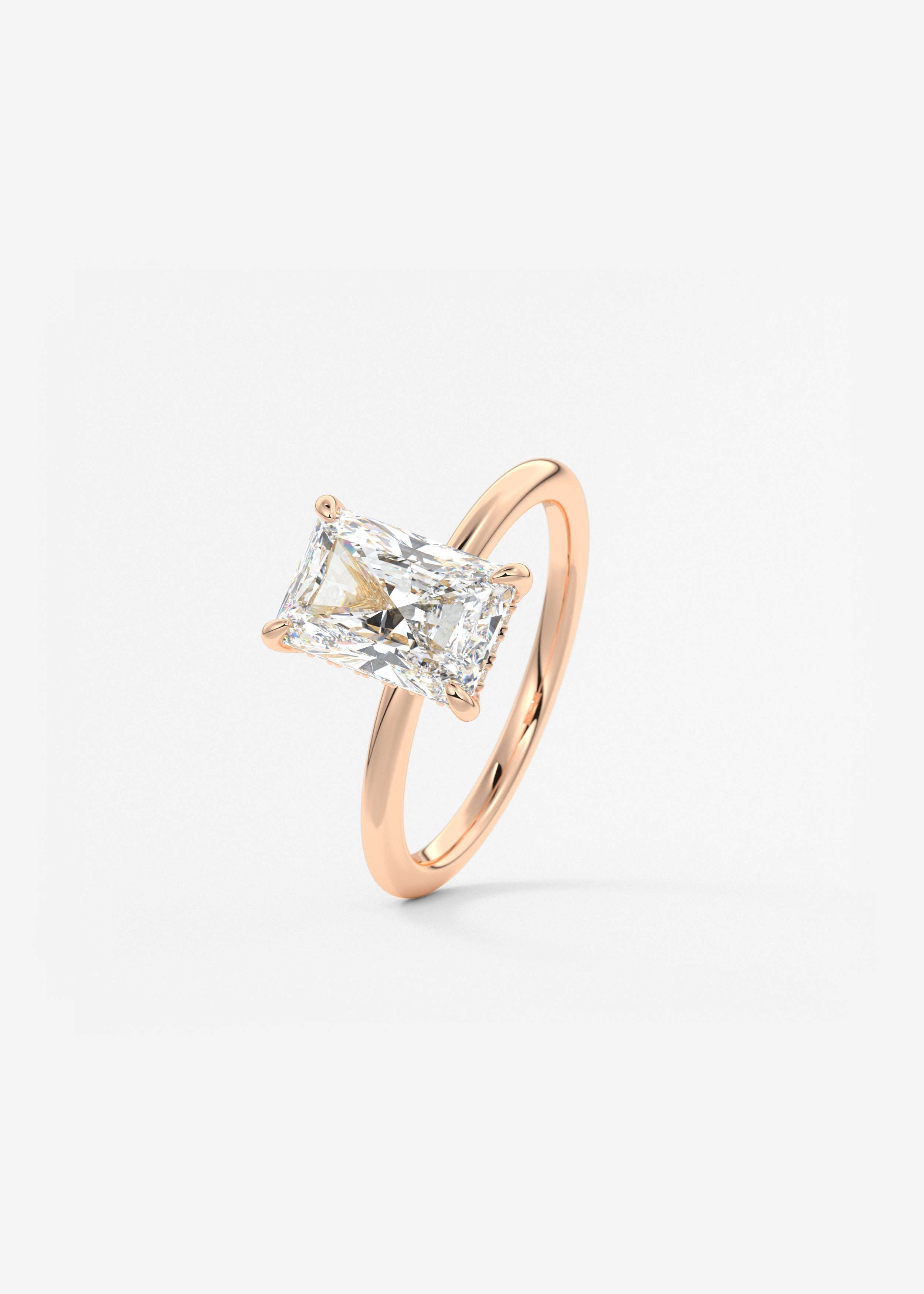 Radiant Hidden Halo Lab Grown Diamond Engagement Ring
