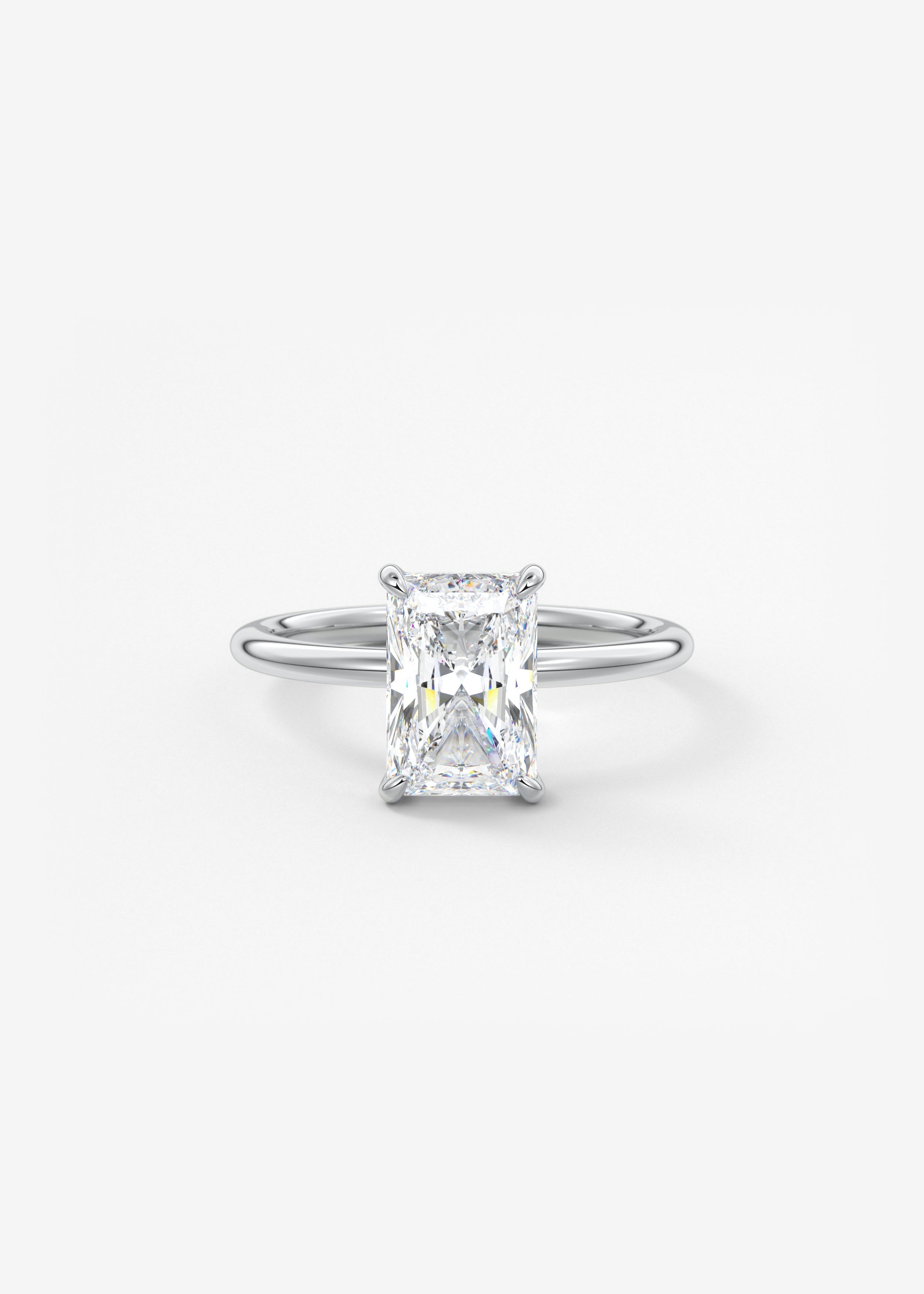 Radiant Hidden Halo Lab Grown Diamond Engagement Ring