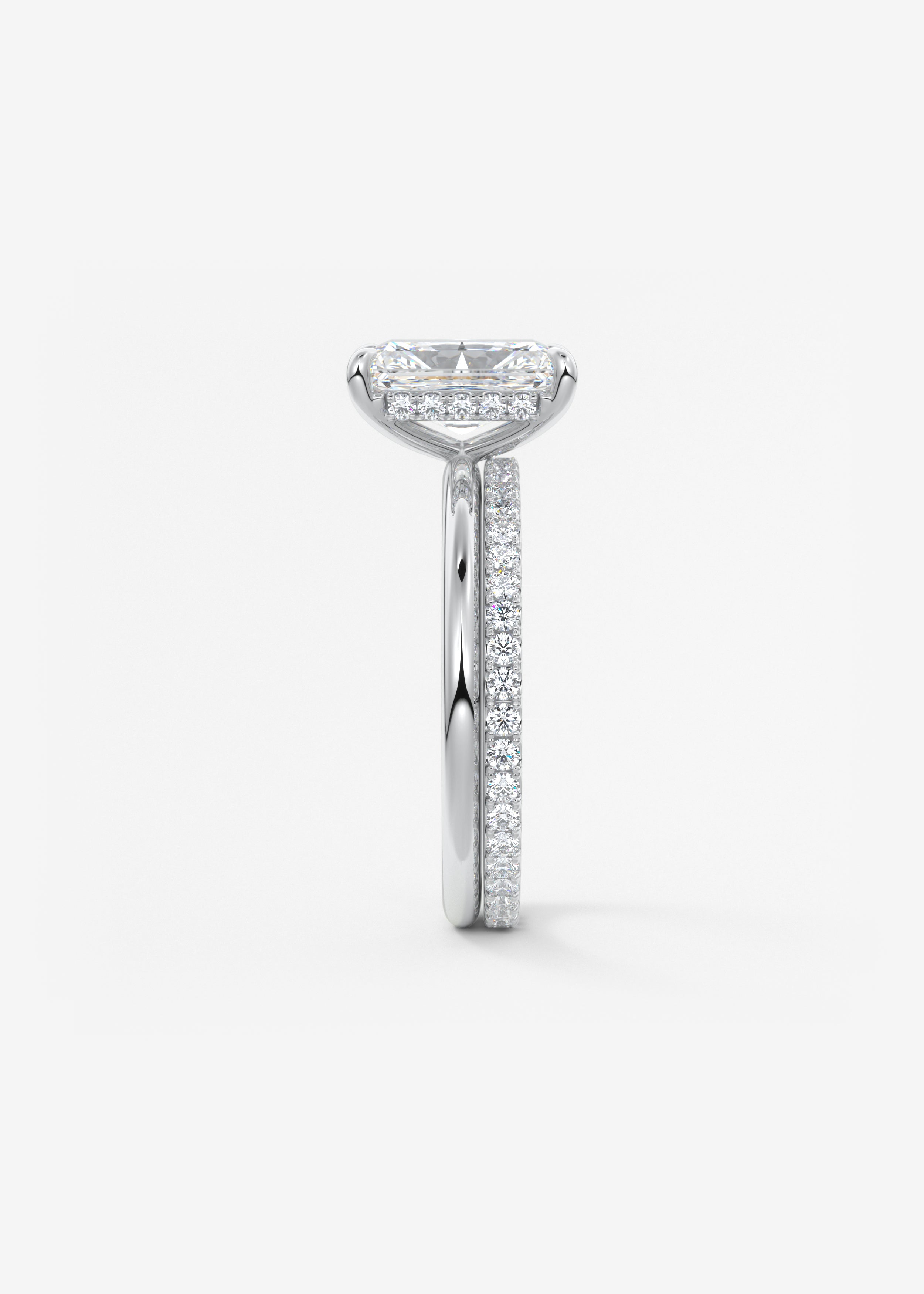 Radiant Hidden Halo Lab Grown Diamond Engagement Ring