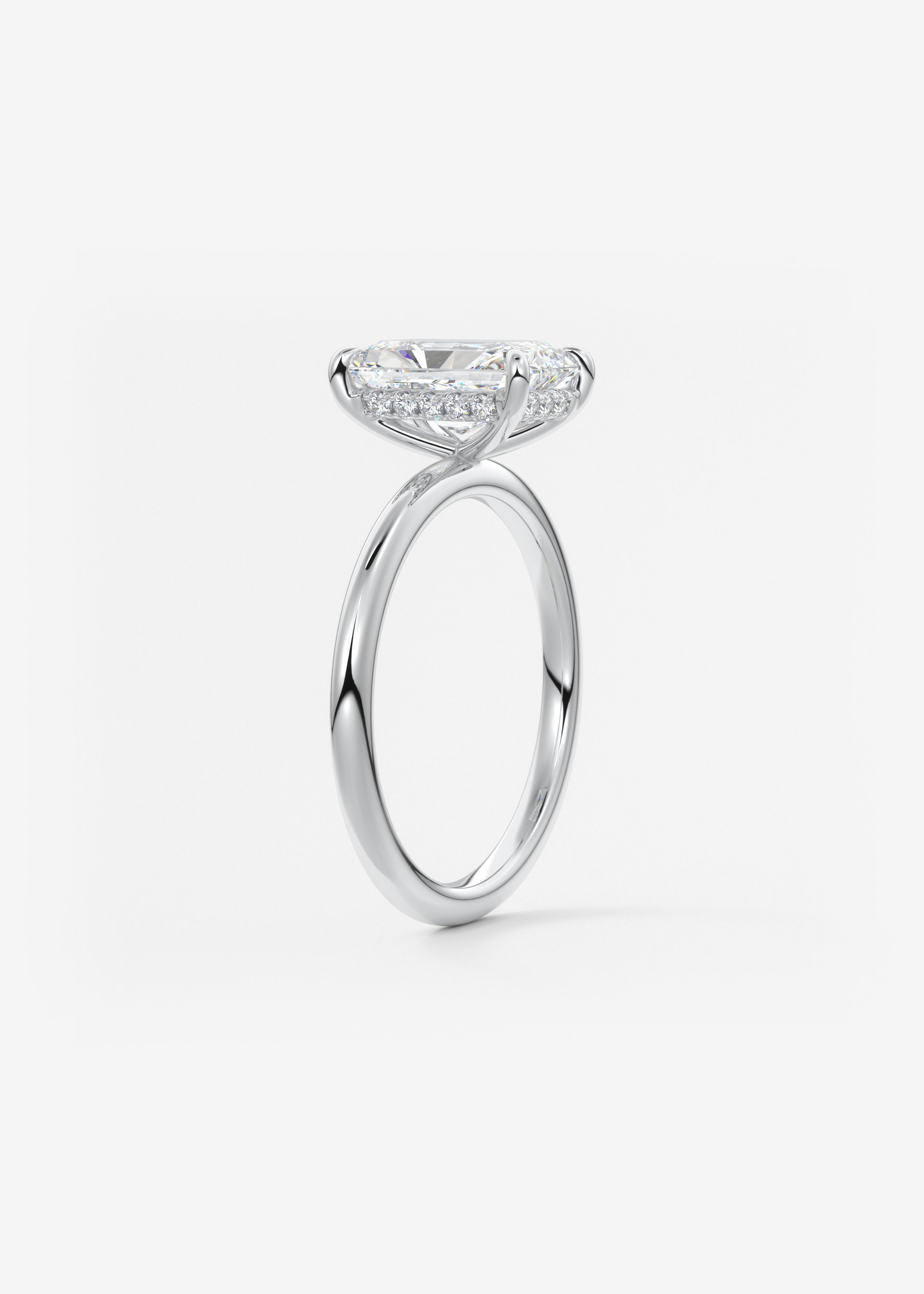 Radiant Hidden Halo Lab Grown Diamond Engagement Ring
