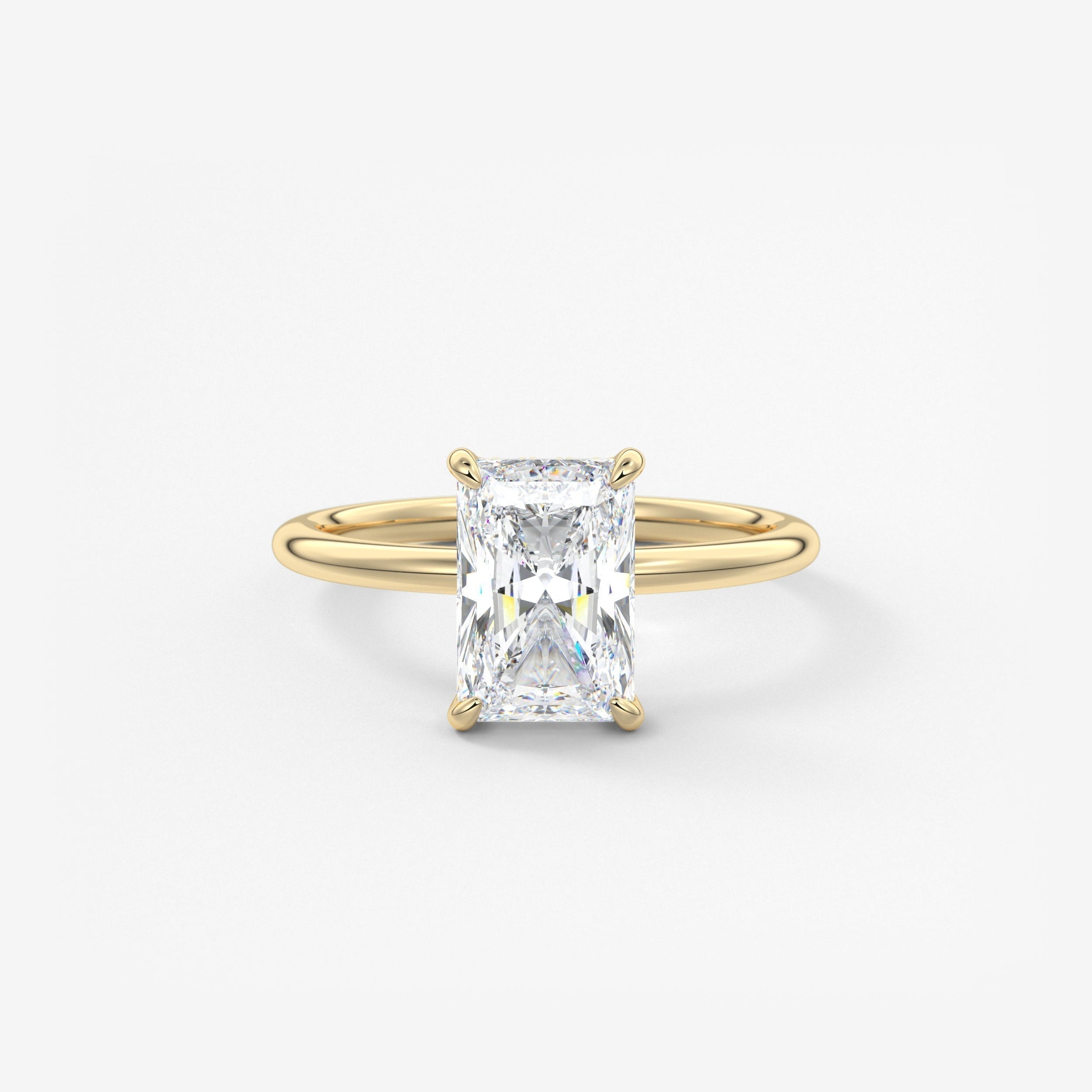 Radiant Hidden Halo Lab Grown Diamond Engagement Ring